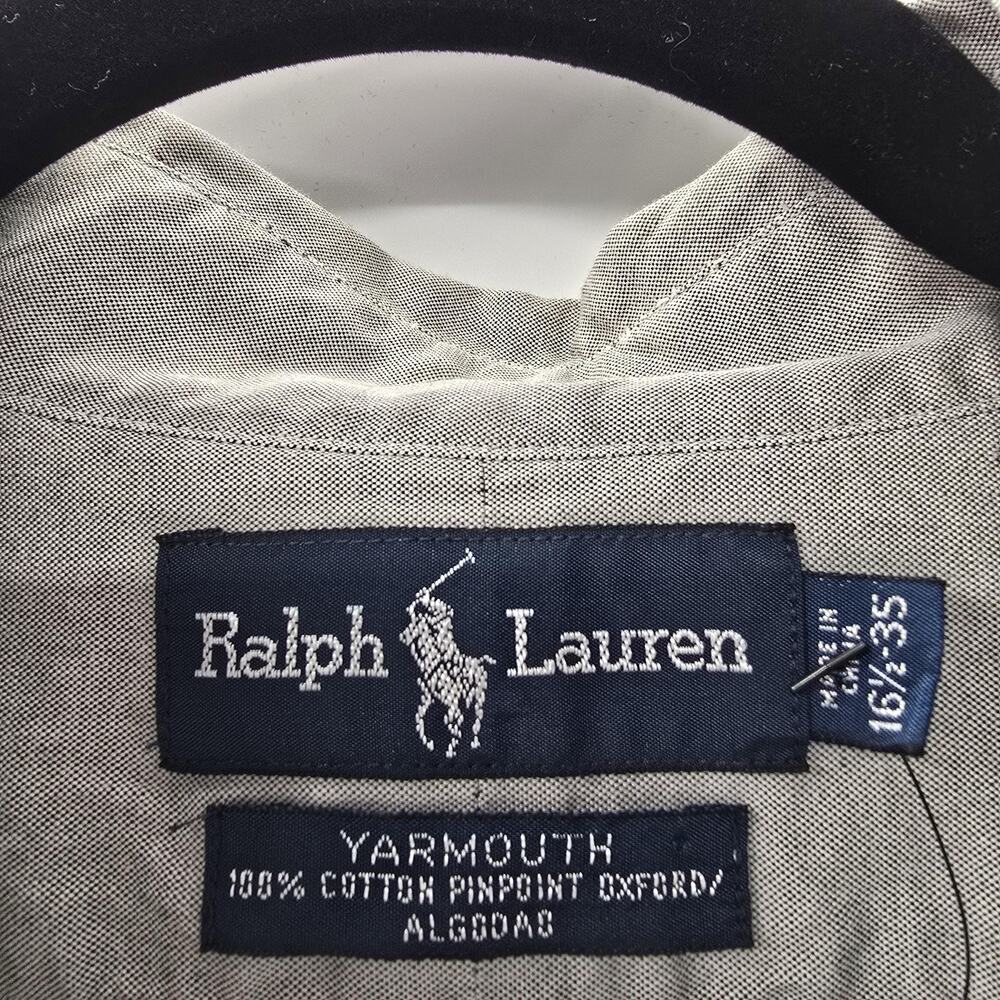 Ralph Lauren Shirt Mens 16.5 Gray Oxford Button Down - Picture 3 of 7